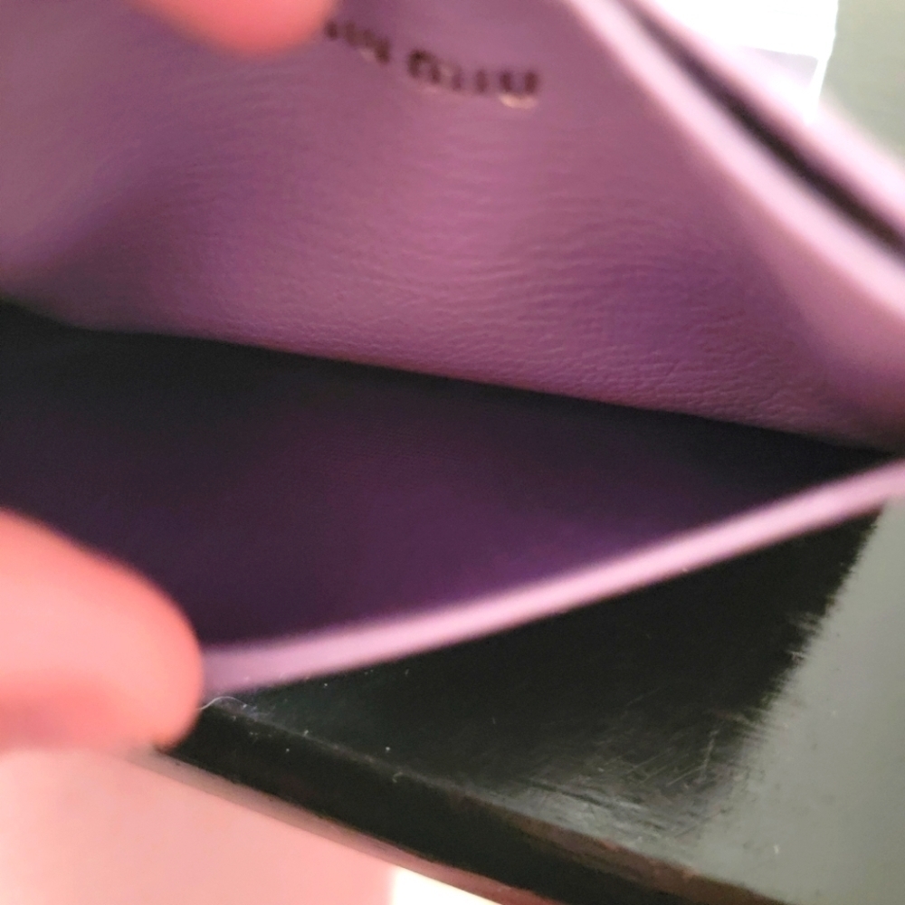 Authentic Miu Miu Leather Lilac Bow Card Holder - Picture 3 of 6